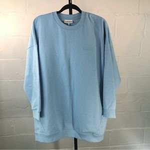 Ganni Software Isoli Oversized Sweatshirt Size S/M Lt Blue NWOT #k22